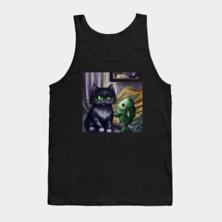 Cat and Fish Decide to Try Out a Roommate Situation Tank Top
